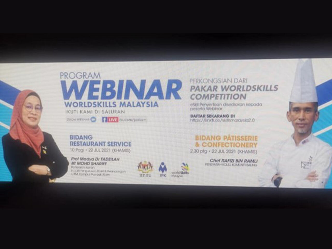 A screenshot of a webinar training skills for Bakery and Restaurant Service.
