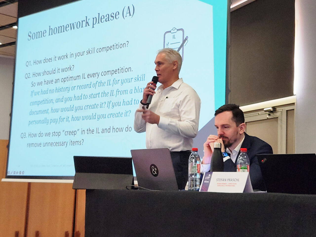 David Hoey, CEO of WorldSkills International, setting the scene on the first morning of the&nbsp;Competition Infrastructure Workshop in Lyon, France in March 2023.
