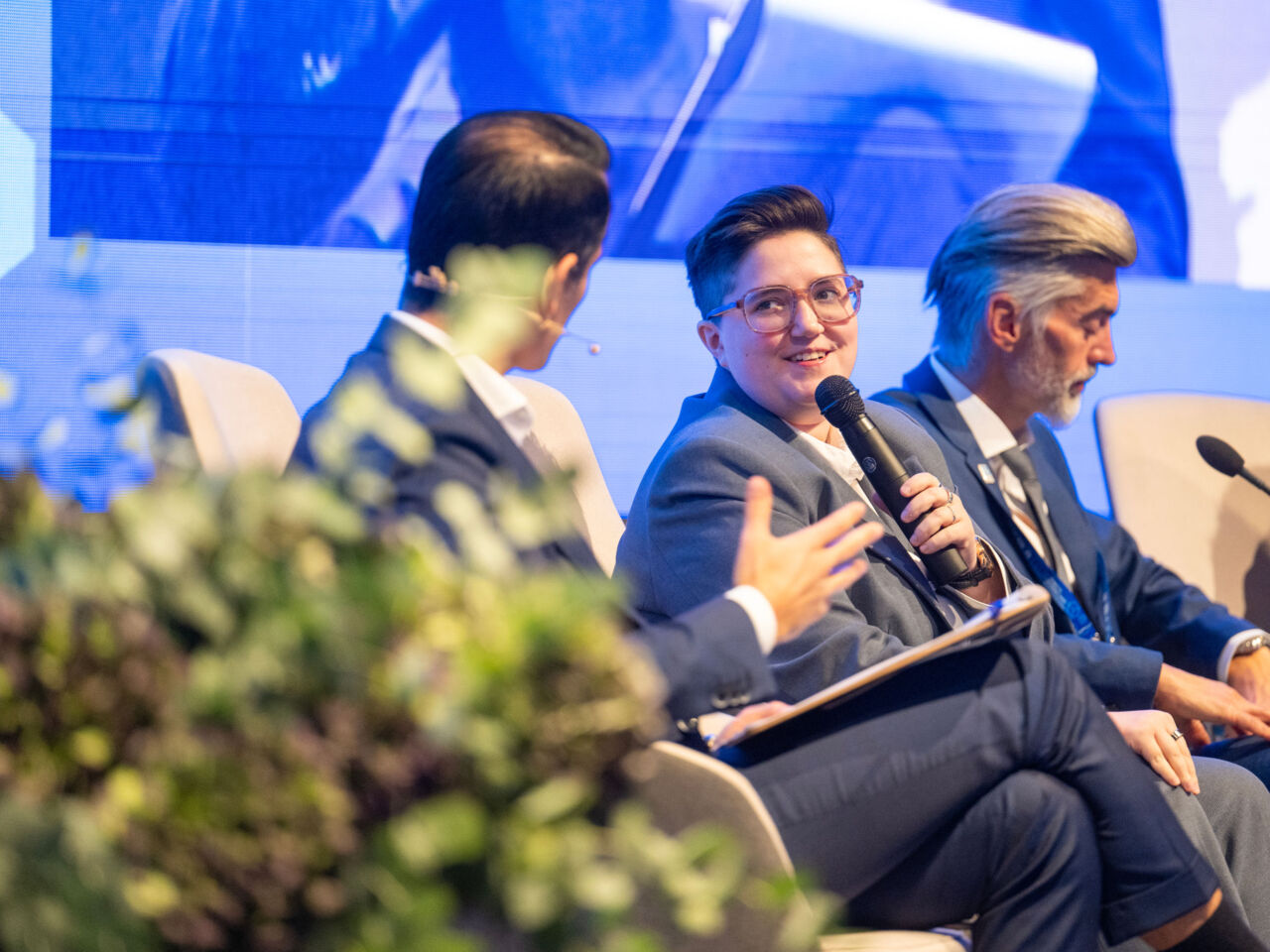 Participants on stage at WorldSkills Croatia Conference 2025.