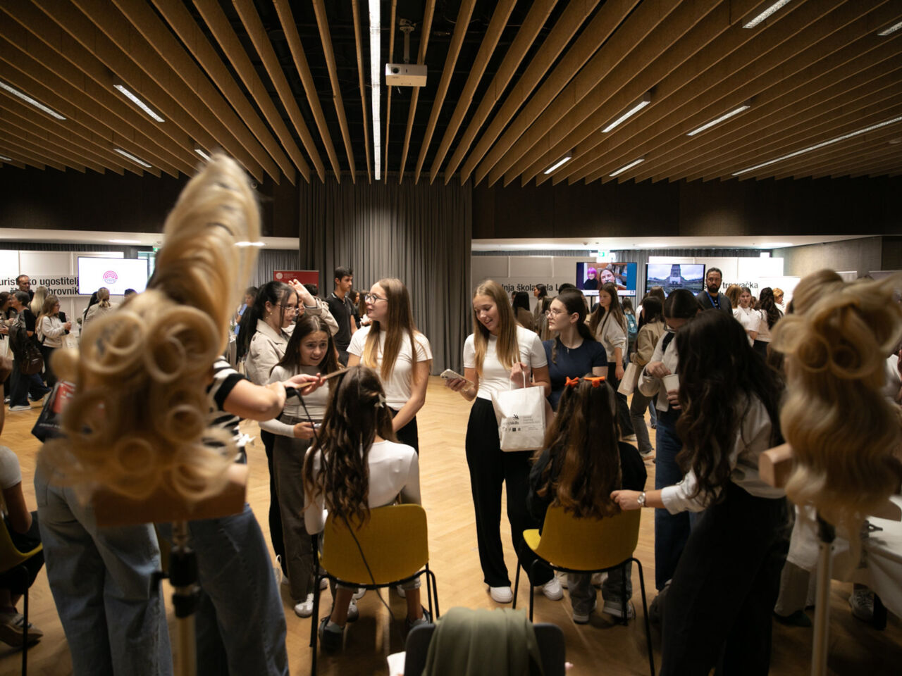 Students at the Studentski centar Dubrovnik attending a skills promotion event as part of WorldSkills General Assembly 2025.