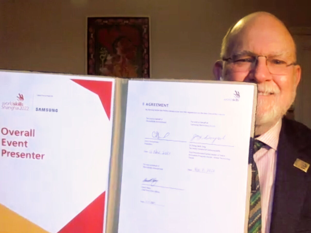 Chris Humphries, President of WorldSkills, at the signing ceremony.
