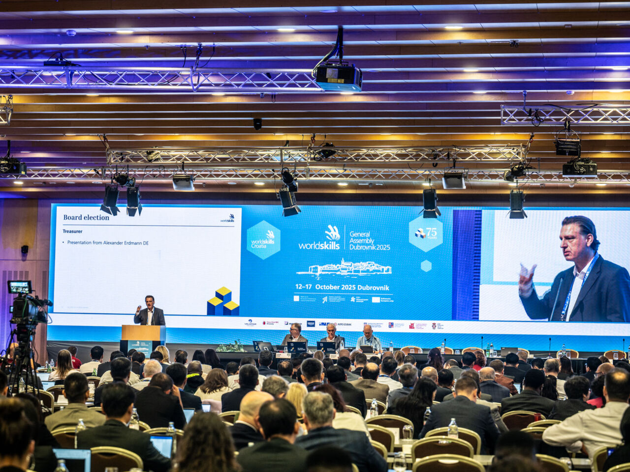 Treasurer Alexander Erdmann at WorldSkills General Assembly 2025 in Dubrovnik.