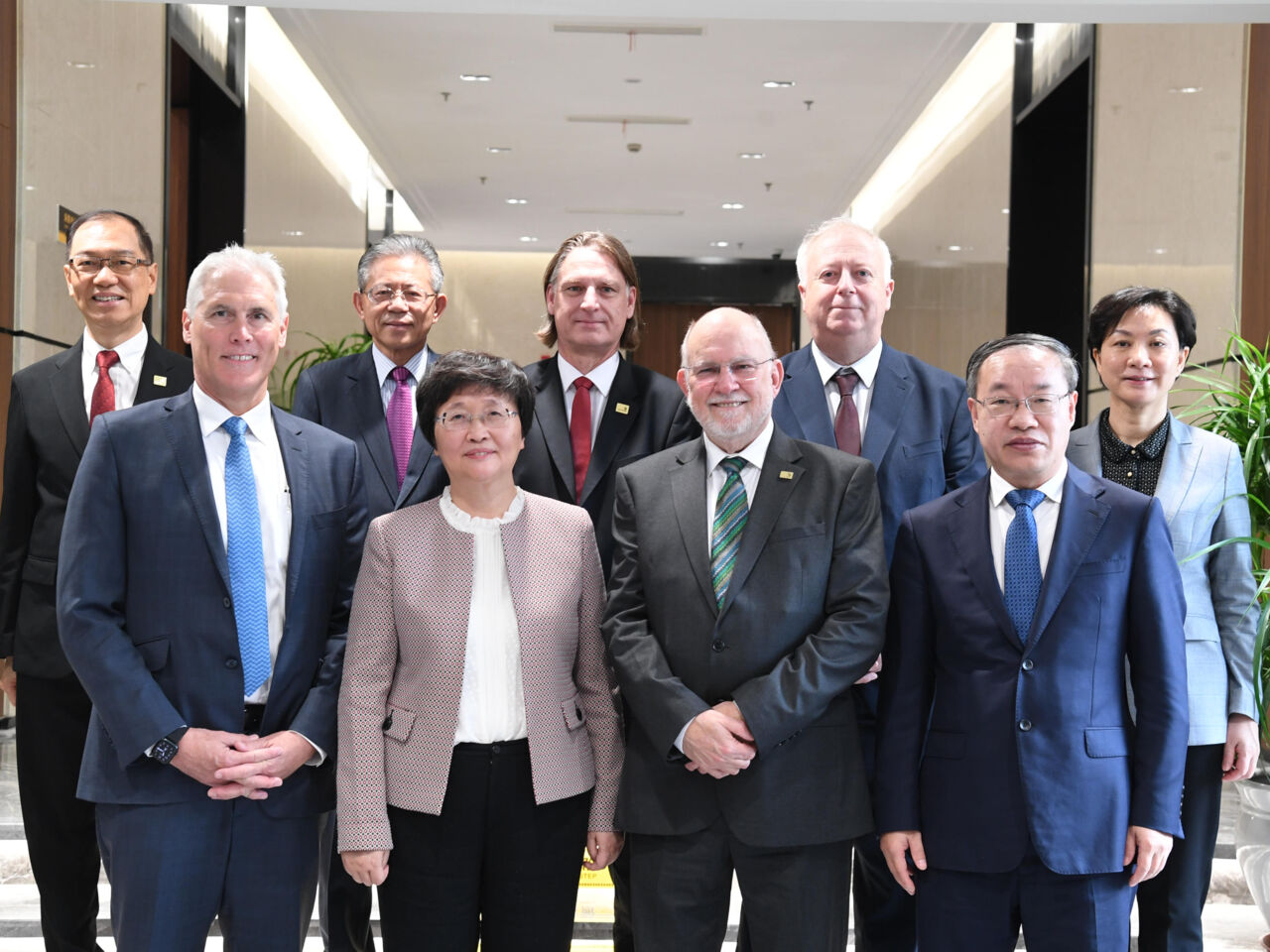 WorldSkills International representatives stand for a photograph with Chinese officials from China’s Ministry of Human Resources and Social Security (MOHRSS) and Shanghai’s municipality.
